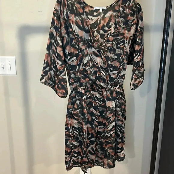 Collective Concepts dress with pockets on both sides. Animal print. Brown - Picture 1 of 7